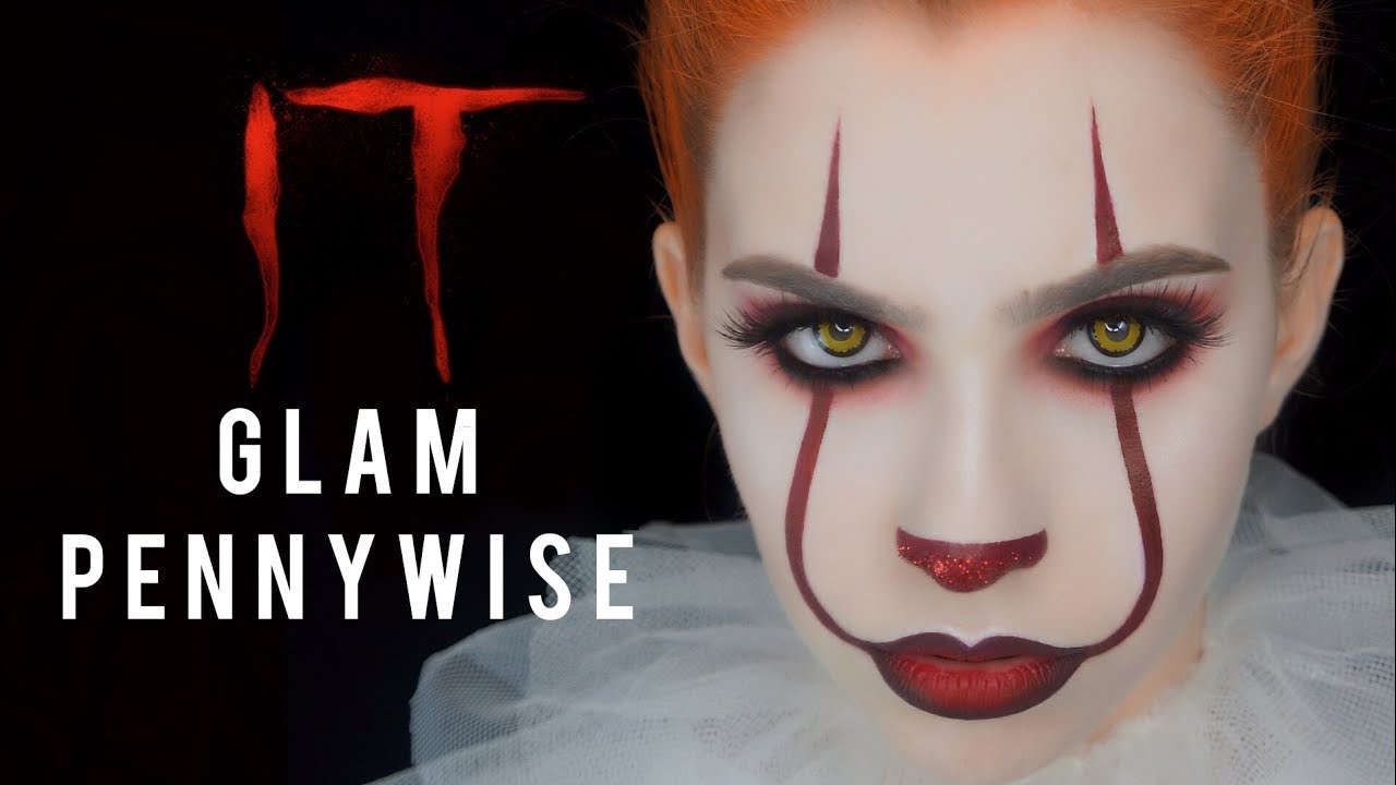 IT &#8211; GLAM GIRL PENNYWISE HALLOWEEN MAKEUP | 2017