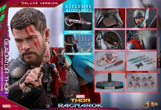 Thor: Ragnarok, l’action doll di Thor in versione Gladiatore di Hot Toys