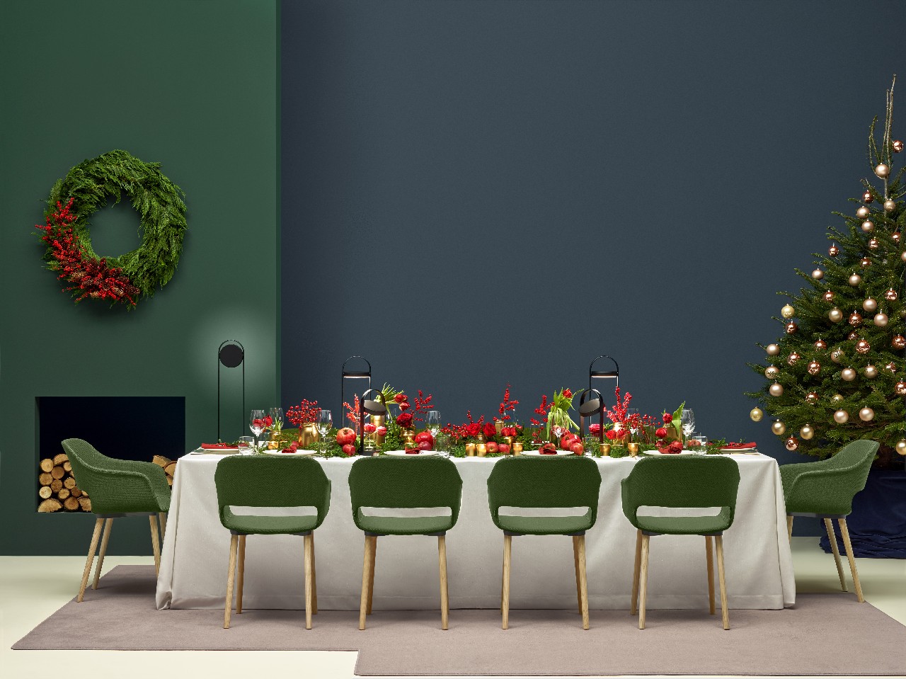 Gli arredi Pedrali ispirano gli allestimenti e le decorazioni per le festività natalizie, le foto
