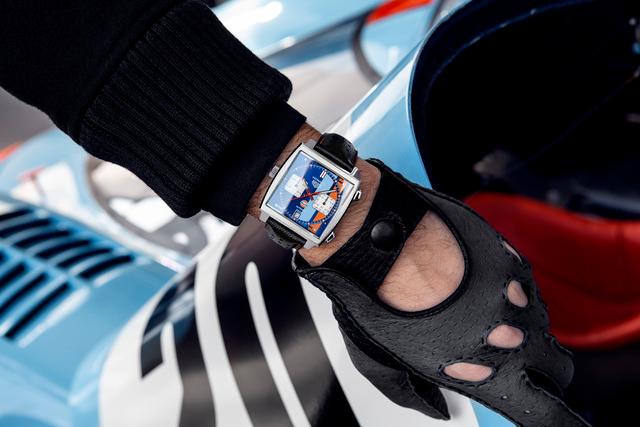 Orologio di lusso TAG Heuer Monaco Gulf 50° Anniversario con Patrick Dempsey