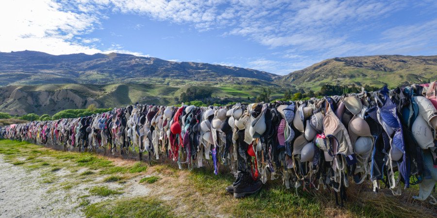 Cardrona Bra Fence: la recinzione di reggiseni in Nuova Zelanda