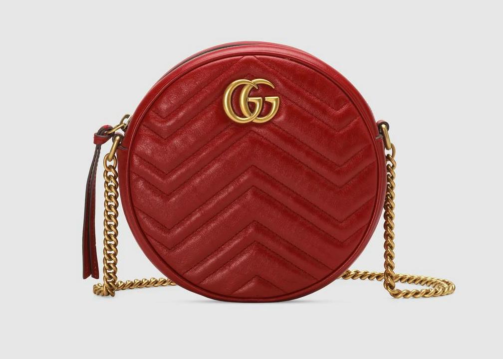 Mini borsa a spalla rotonda Gucci GG Marmont