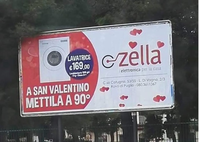 A San Valentino mettila a 90, a Ruvo di Puglia una pubblicità sessista