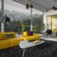 Arredamento Pantone Illuminating stile loft newyorkese