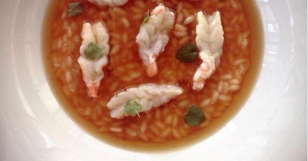 Risotto in brodo di gamberi, la ricetta dello chef Berton