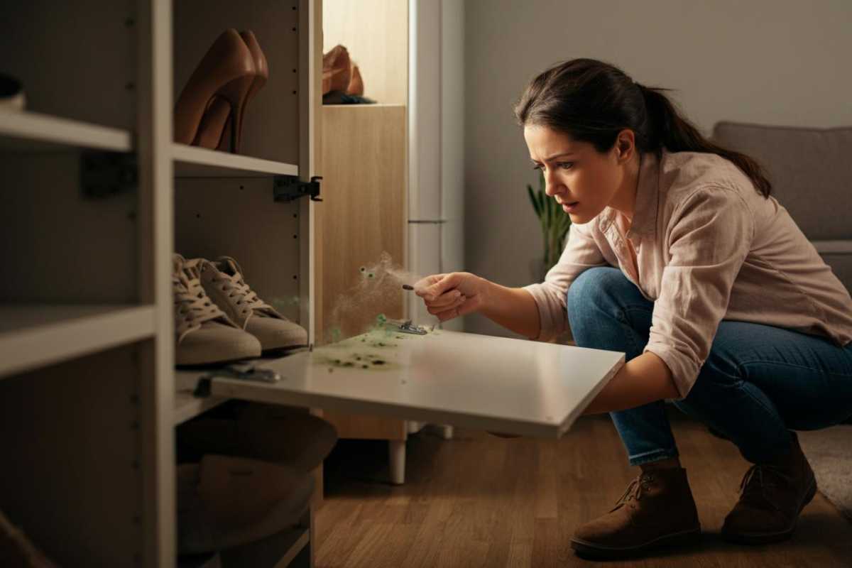 muffa nella scarpiera: coem risolvere