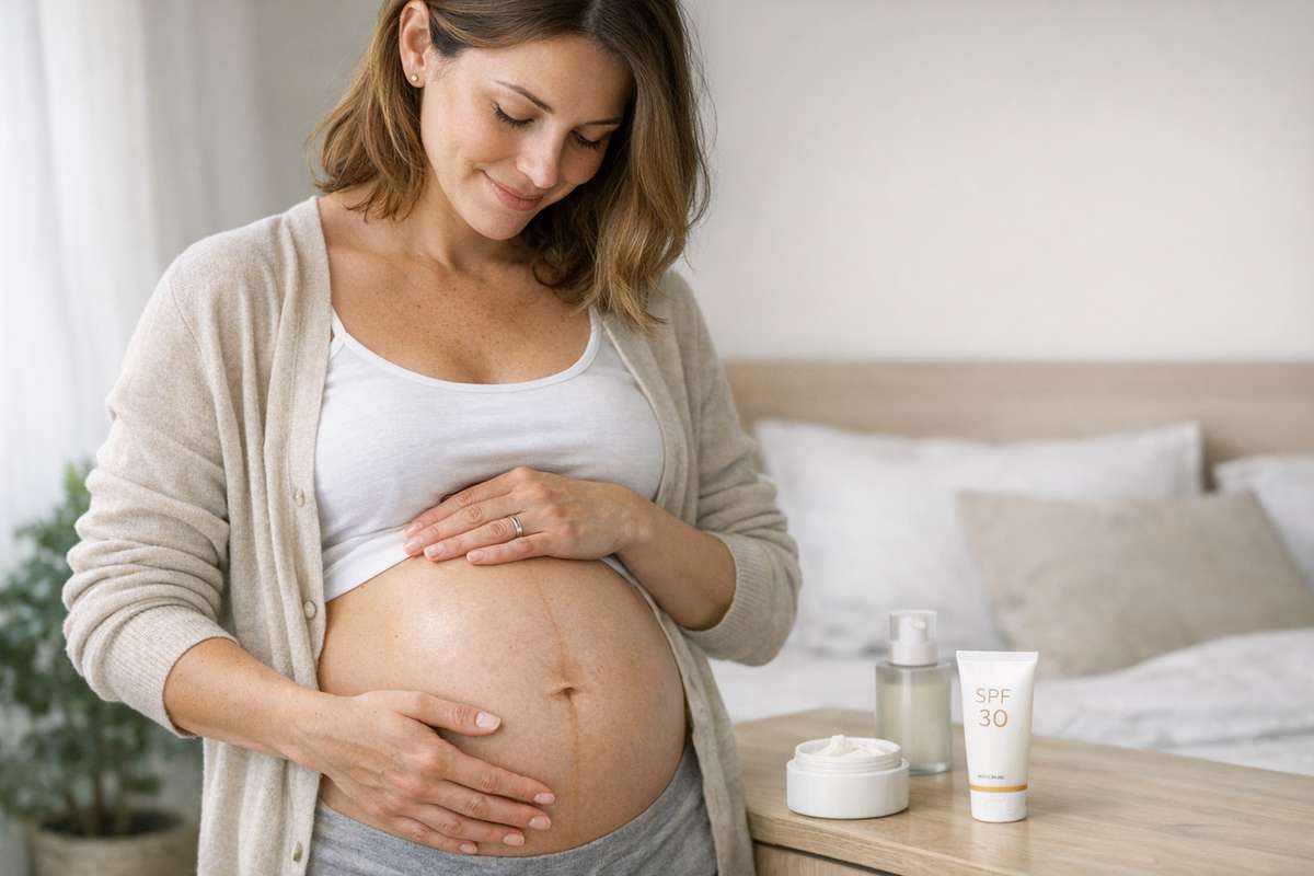 Pelle in gravidanza: la routine sicura per gestire linea nigra e macchie