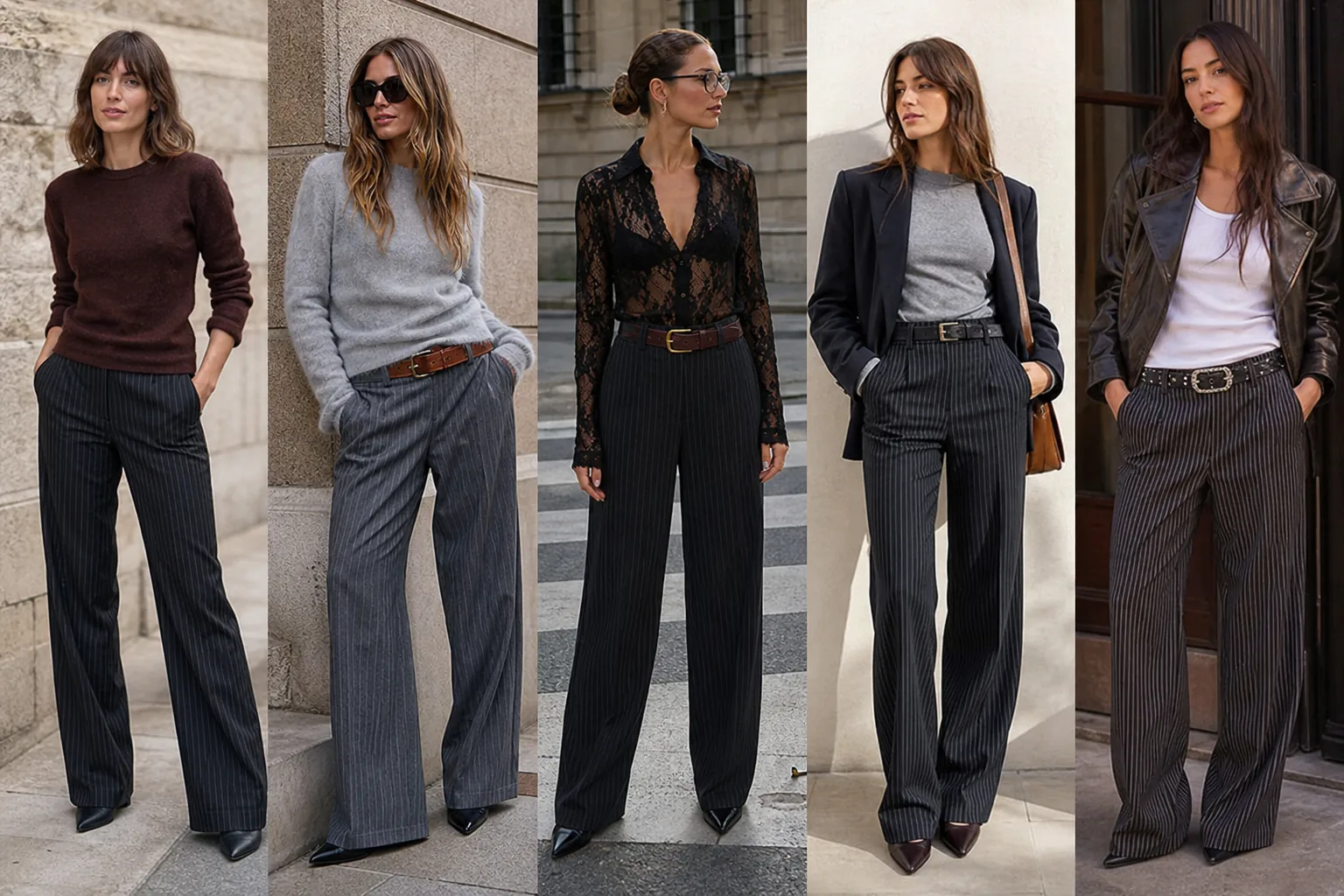 Pantaloni gessati: come trasformarli da ufficio a sera con stile