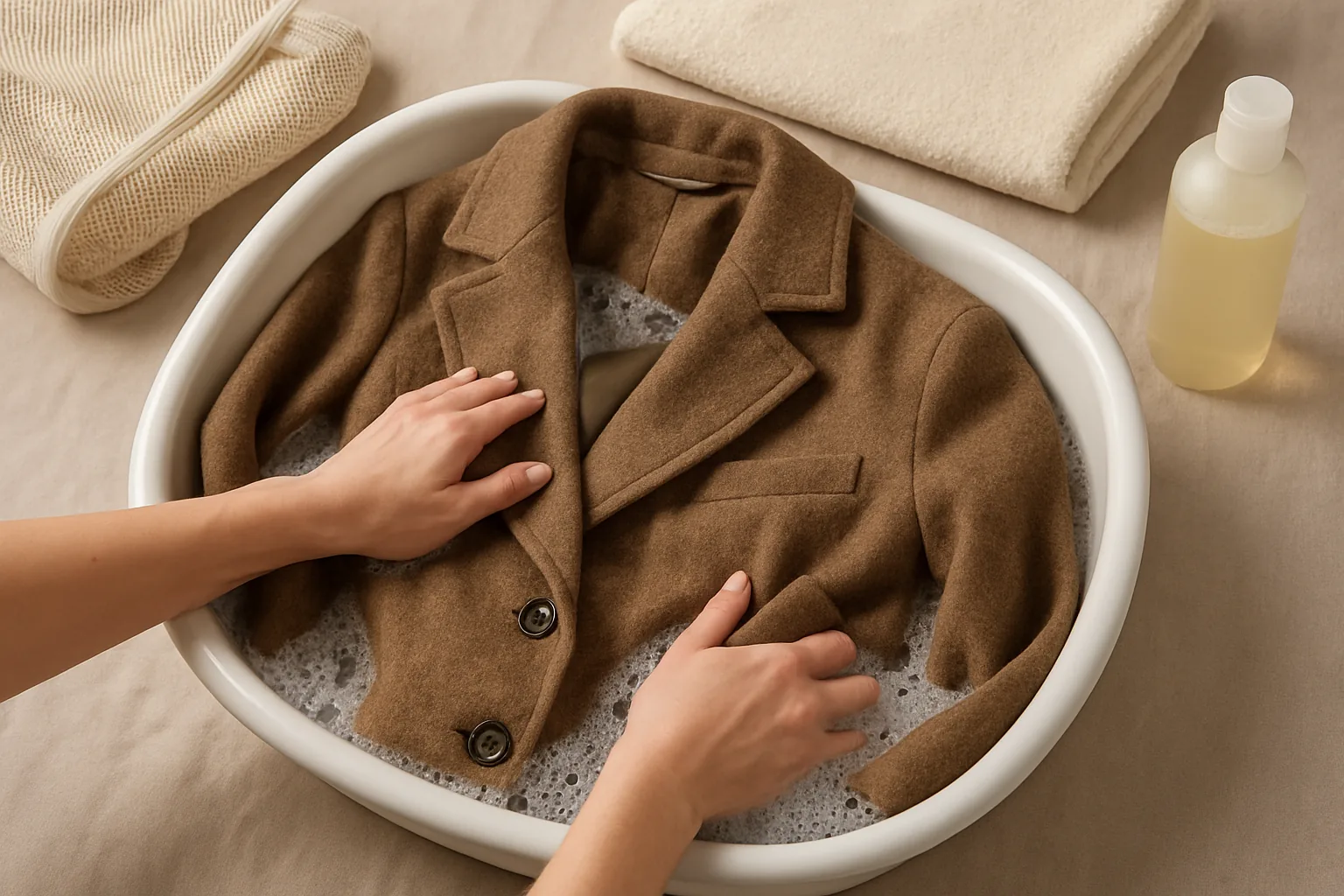 Come lavare il cappotto di lana a casa: guida pratica tra lavaggio manuale e in lavatrice